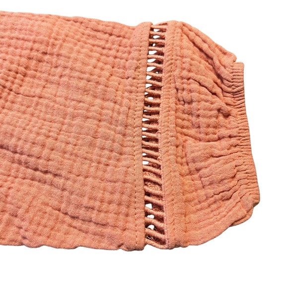 Jessica Simpson Girls Boho Top Size 4T Mauve Textured Cotton Lace Trim Blouse - Picture 4 of 6